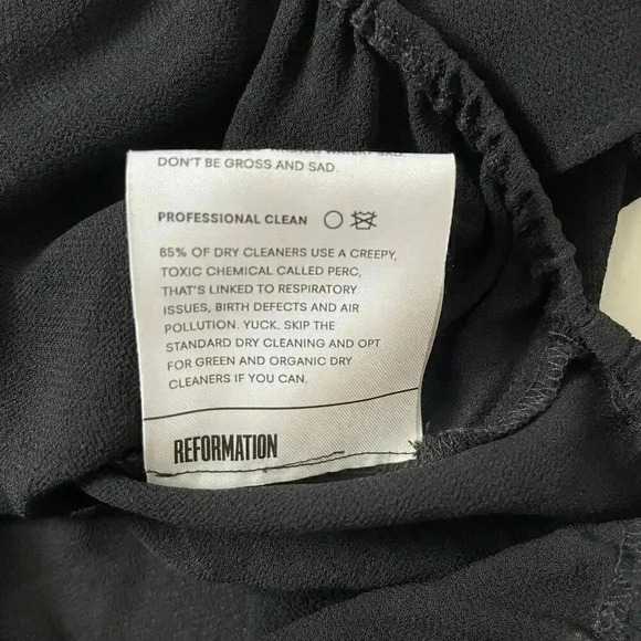 Reformation Semi Sheer Ruffle Cap Sleeve Crop Top - Black - Size M - Picture 7 of 7